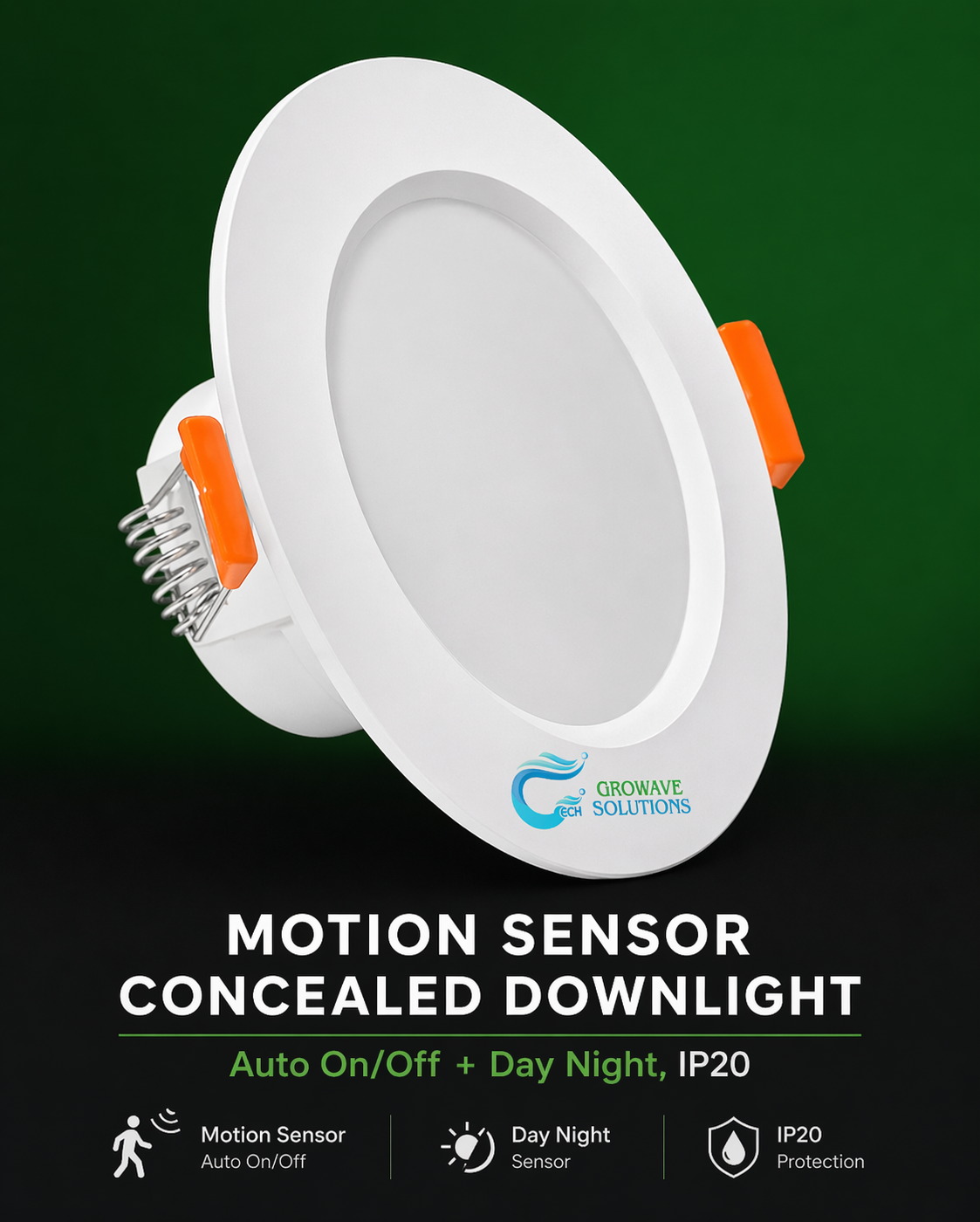 Motion sensor concealed LED downlight flyer